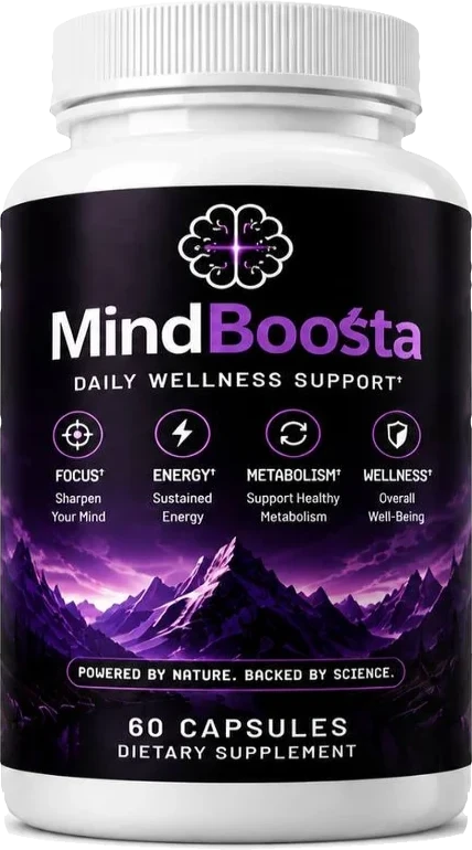 MindBoosta daily wellness support bottle, 60 capsules